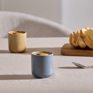 Tasse espresso motif courbes Lya 10cl bleu