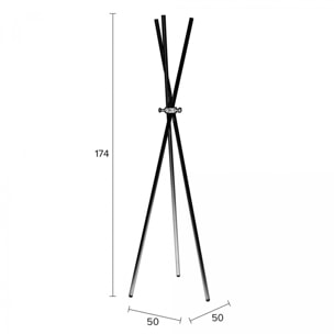 Darwin - Porte-manteaux trépied en métal : Couleur - Noir.