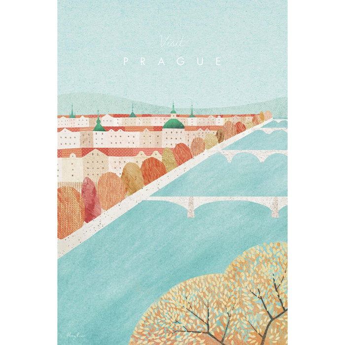 Tableau ville prague vintage  Toile imprimée