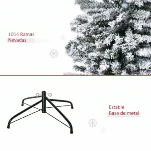 Árbol de Navidad Estrecho 270 cm Árbol de Navidad Artificial Nevado con 1014 Ramas y Soporte de Metal Árbol Navideño para Salón Verde y Blanco