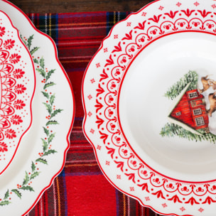 Lot de 6 assiettes creuses, SOUVENIRS D'ANTAN