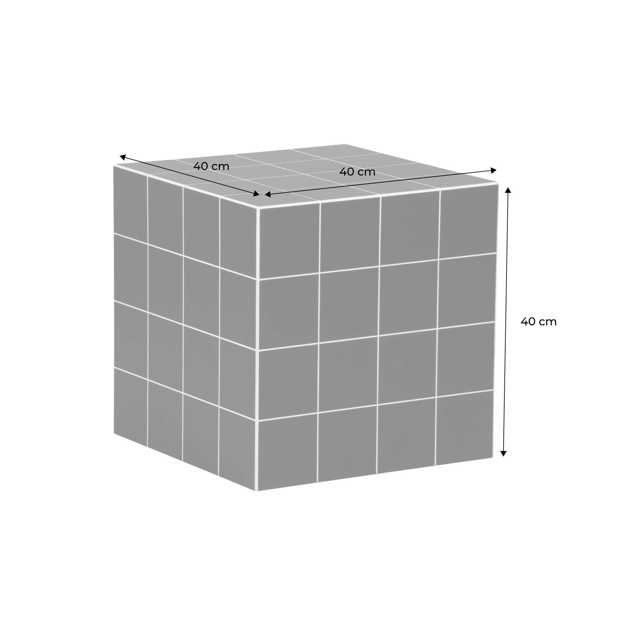 Table basse. table d'appoint cubique imitation carreaux de ciment terracotta 40x40cm - Kubeeek