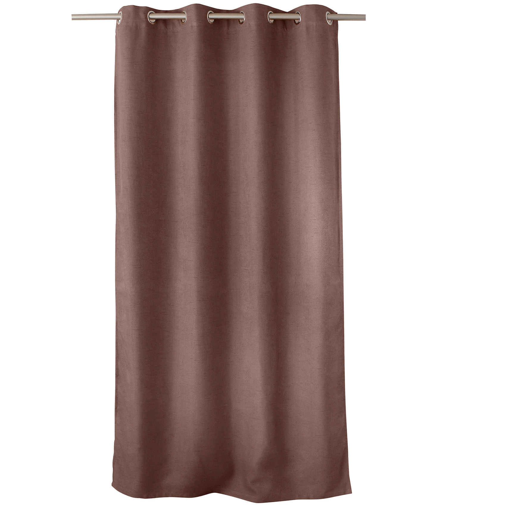 Rideau occultant uni et fileté - Marron glacé