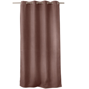 Rideau occultant uni et fileté - Marron glacé