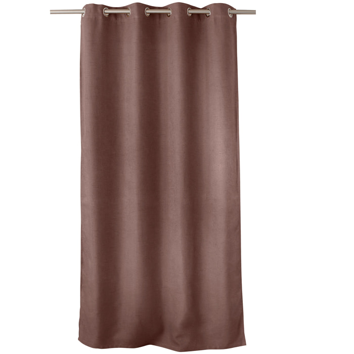 Rideau occultant uni et fileté - Marron glacé