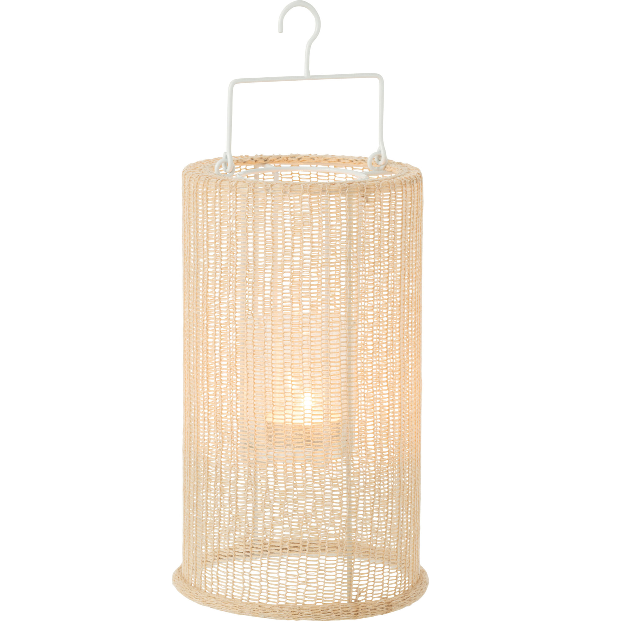 J-Line lanterne Suspendue Cylindre - métal/polyester - beige - large