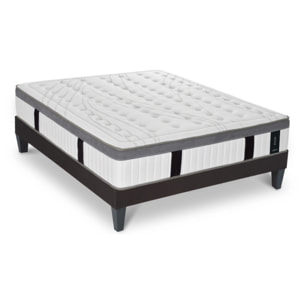 Ensemble Matelas Altesse & Sommier Kit Tissu, Mémoire de Forme & Hyper Soft, 27 cm, Accueil Enveloppant, Soutien Ferme