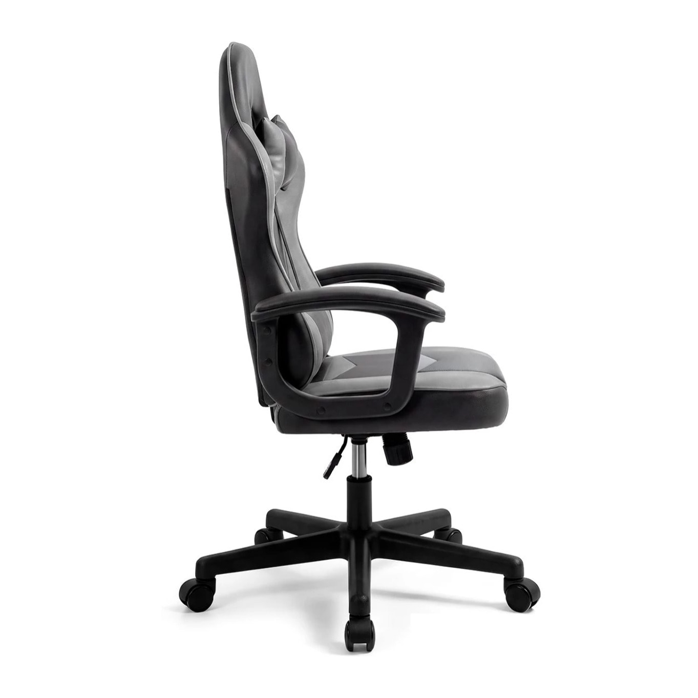 Silla gaming reclinable y con altura ajustable en negro y gris Raptor Negro - Gris