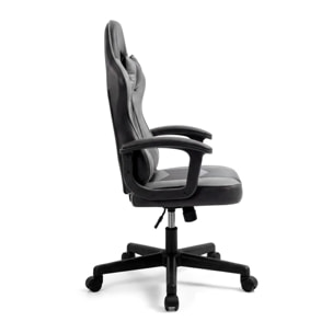 Silla gaming reclinable y con altura ajustable en negro y gris Raptor Negro - Gris