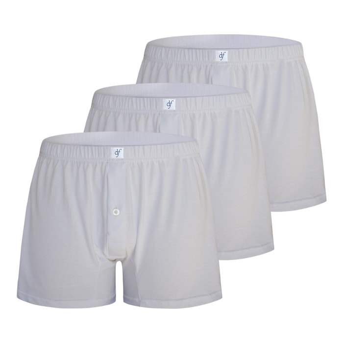 Boxer Uomo De Fonseca 100% Cotone Art. DF940 Conf.3pz Bianco
