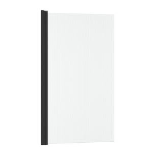 Pare baignoire Rabattable 80x140cm - Profilé Noir Mat - Verre Trempé Ondulé 5mm - WAVY