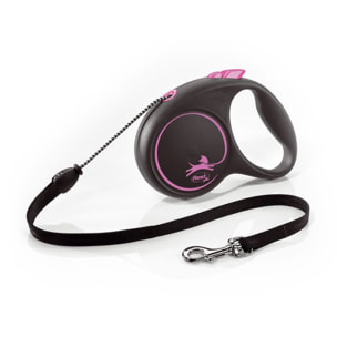 Laisse Black Design M Cord 5m black/ pink Flexi FU22C5-251-S-CP