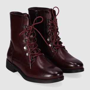 Botines - Vino - Tacón: 3 cm