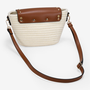 Bolso bandolera beige con solapa