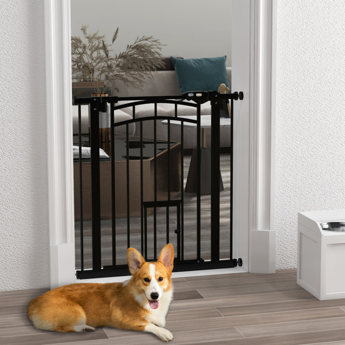 Barrière de sécurité pour chien - barrière à pression ajustable - double système de verrouillage - acier noir