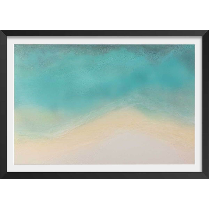 Poster abstrait seaside Affiche + cadre en bois - Noir