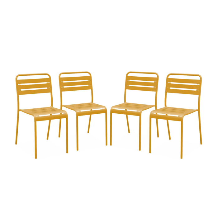 Chaise de jardin acier (lot de 4) AMÉLIA