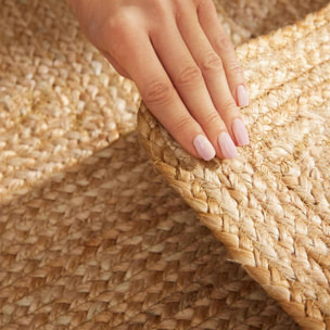 Tapis salon motif simple, veik tissé main, design chaleureux