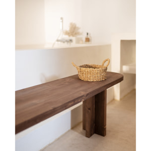 Banc en bois massif ton noyer en différentes tailles