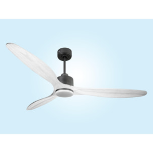 Ventilateur de plafond Réversible  Thermostat Dimmable Wifi Moteur à courant continu Toits en pente Télécommande Lumière à trois tons Hypersilence Mémoire