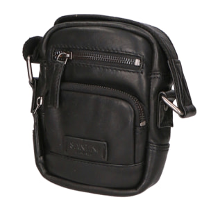 Borsa a tracolla unisex vera pelle - Modello False - Made in Italy - 17.0 x 17.0 x 3.0 cm