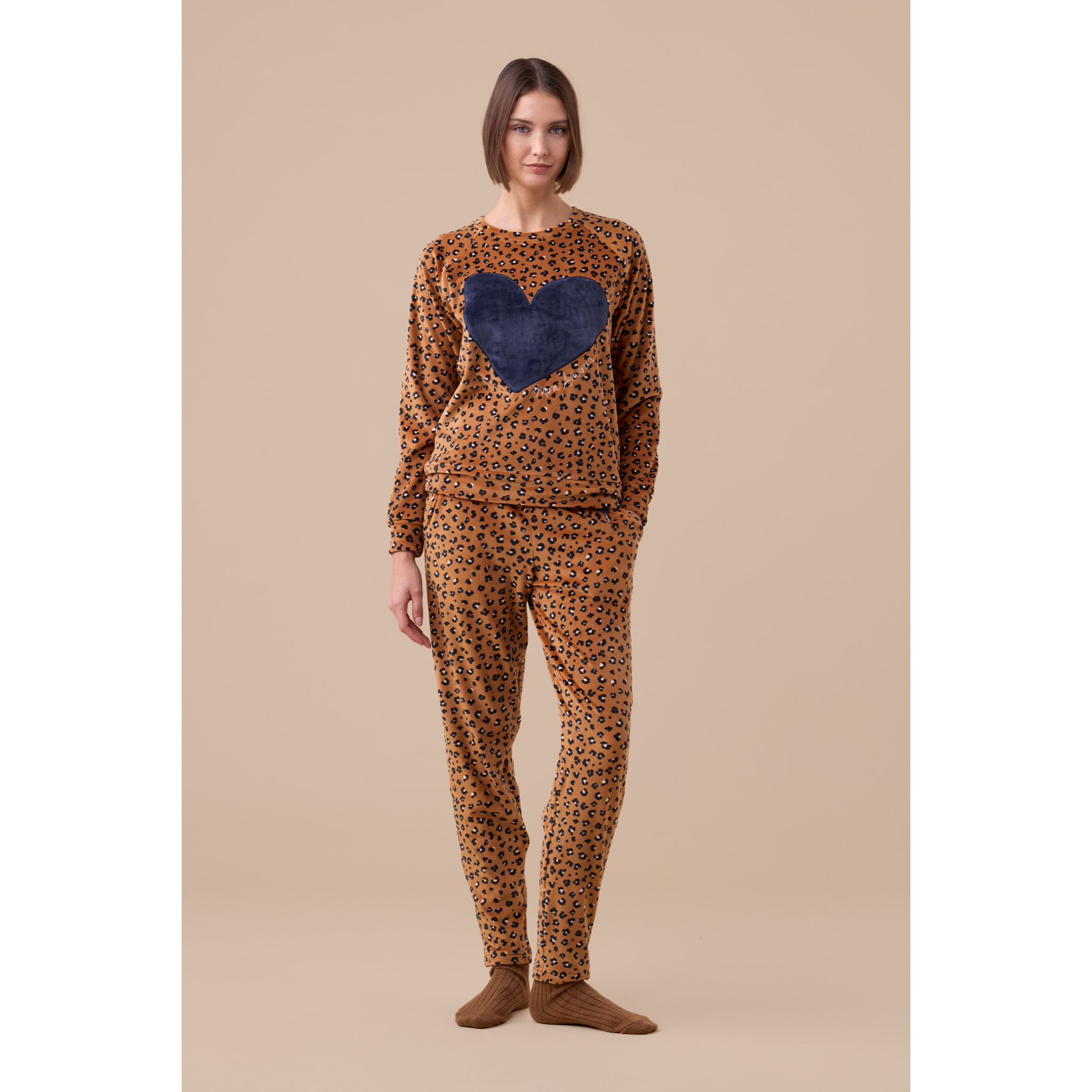 Pigiama donna ciniglia felpata - soft touch articolo animalier Noidinotte
