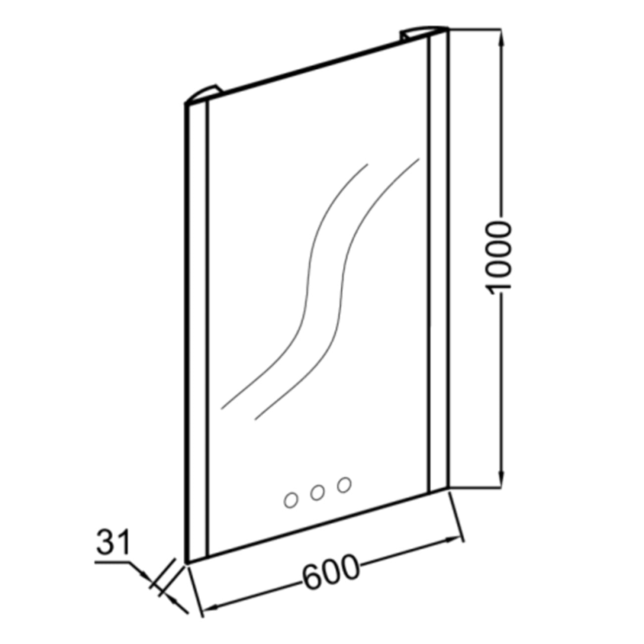 Miroir 3 trous pour mitigeurs Grands Boulevards 60 cm