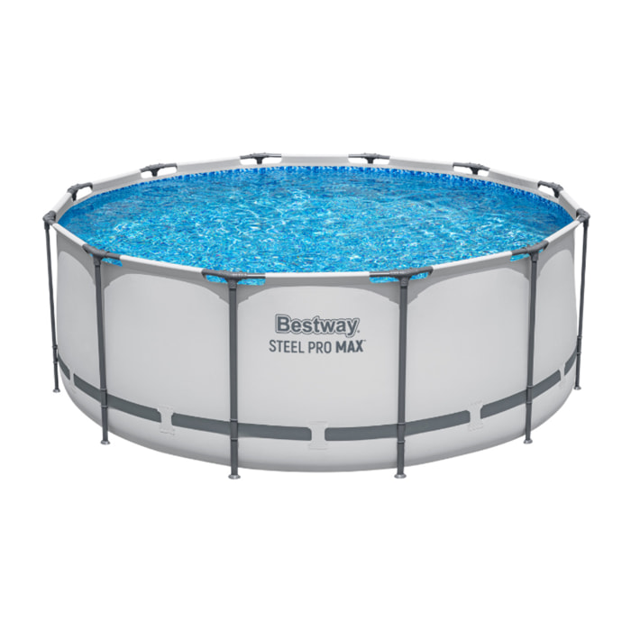 Bestway Piscine hors sol tubulaire ronde Bestway Steel Pro Max 366 x 122 cm gris clair