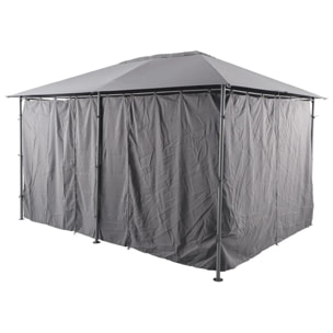 Rideaux pour tonnelle "Santorini" et "Thira" ardoise 4x3m en polyester
