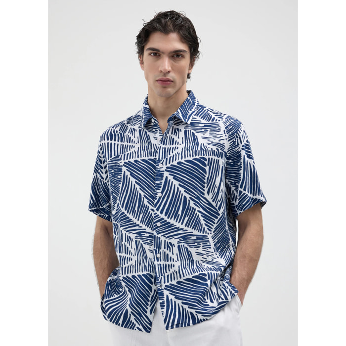 Camicia fantasia foglie