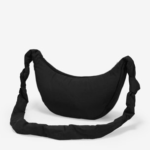 Bolso bandolera negro redondeado con cremallera