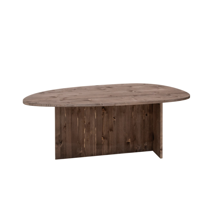 Table basse en bois massif ton noyer de 129cm Hauteur: 43.25 Longueur: 128.6 Largeur: 54.6