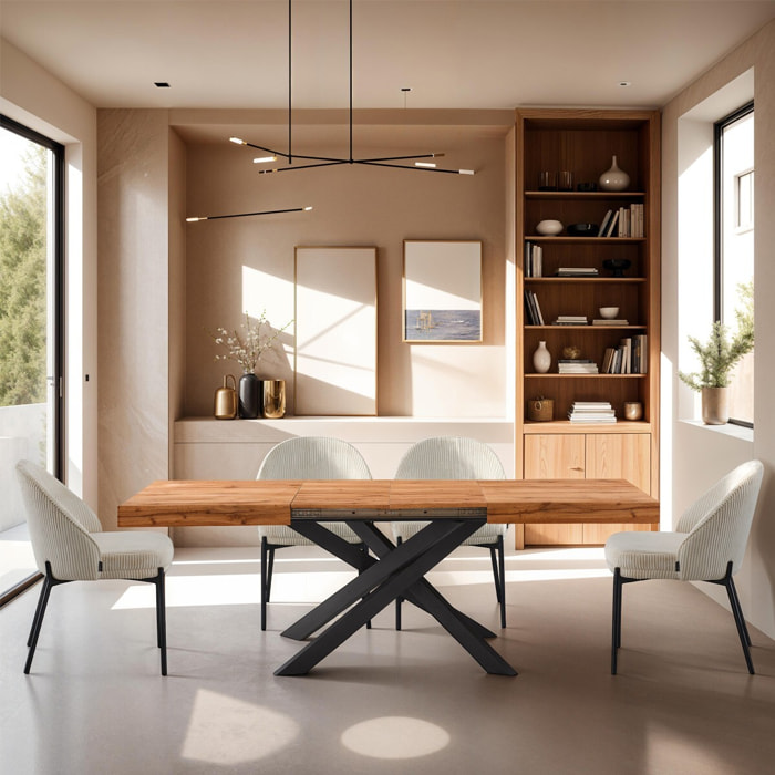 Table à manger extensible décor bois 4/8 personnes - ELENA