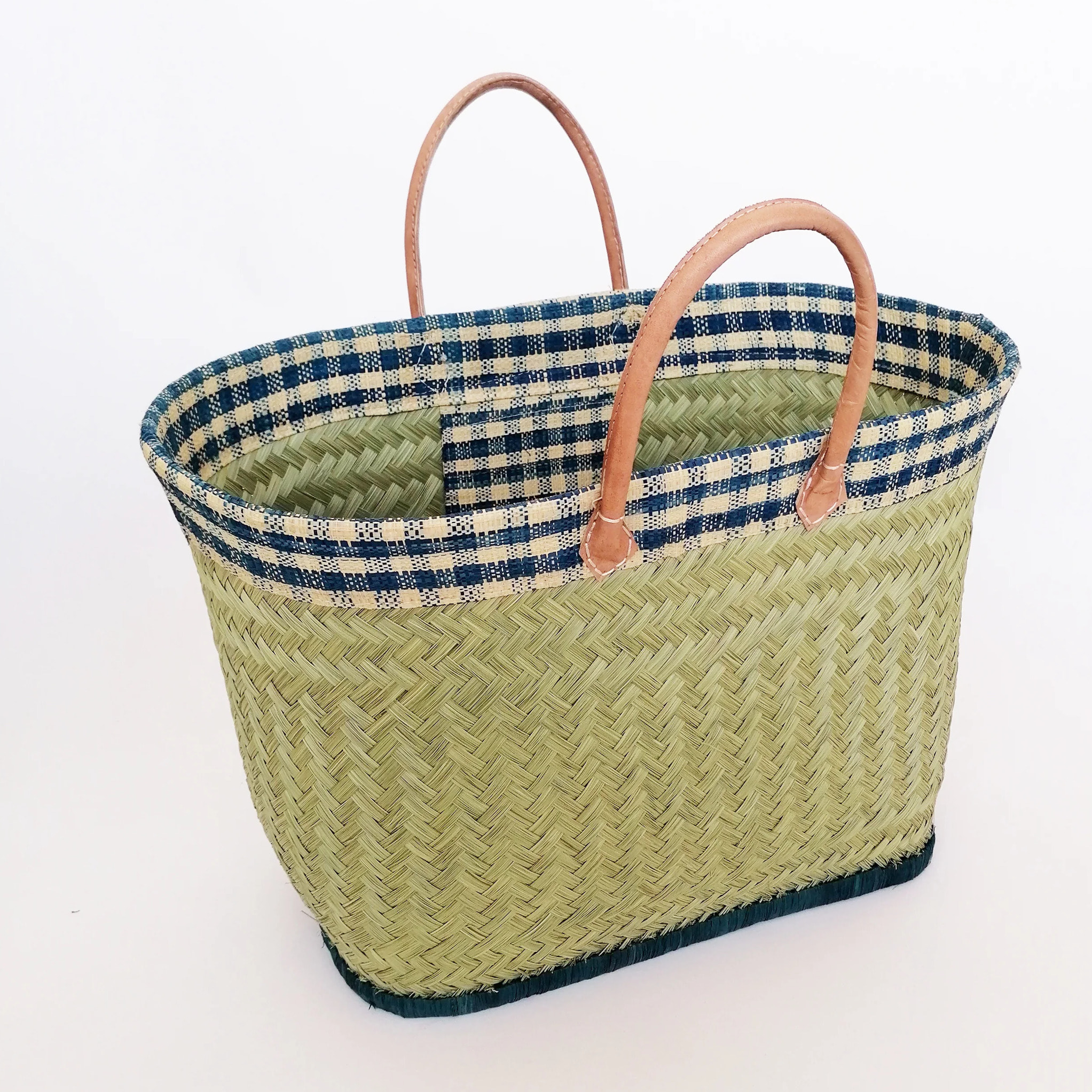 Panier artisanal de Madagascar - Tsipika GM Bleu marine