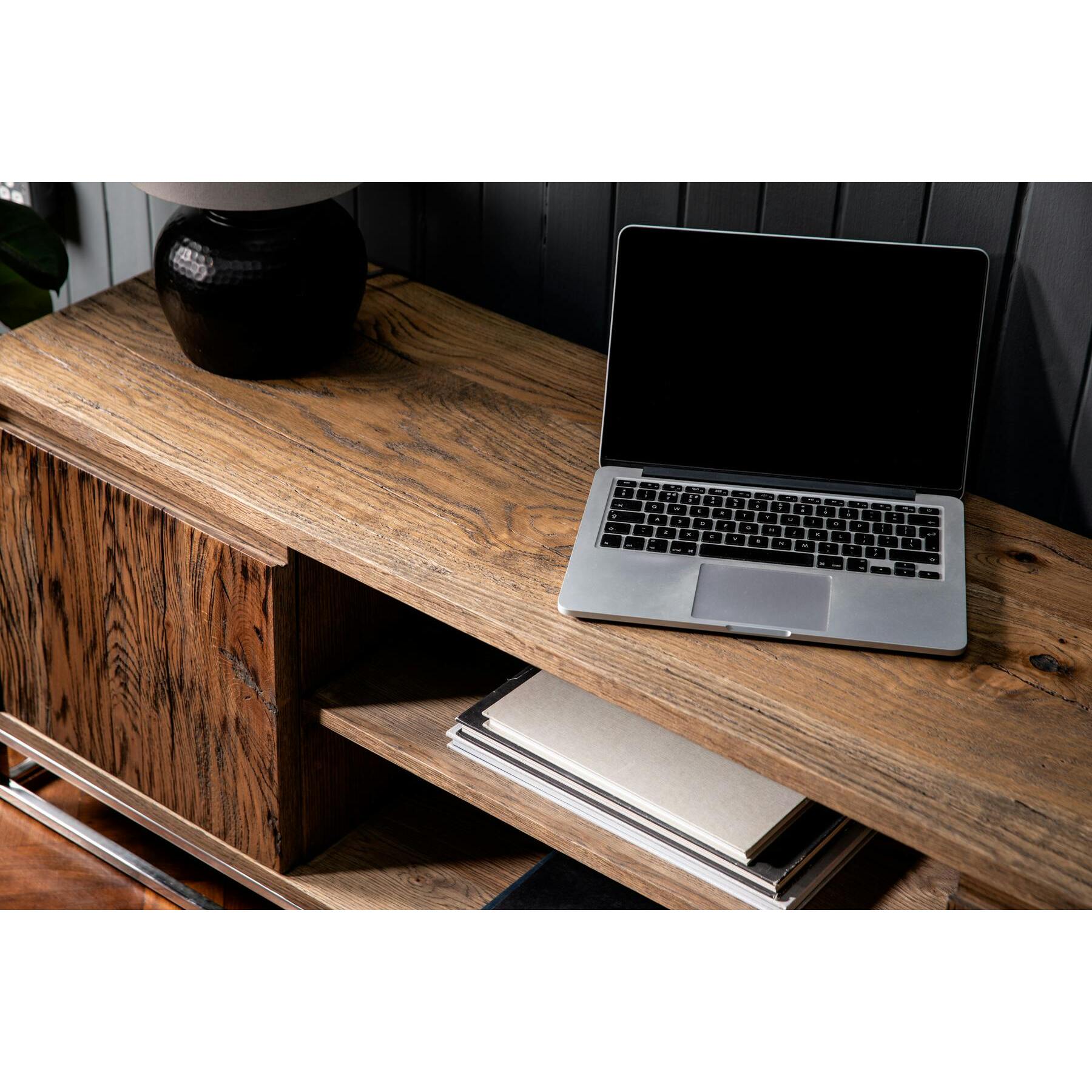 Meuble TV 150 cm chêne/acier RIVERSIDE