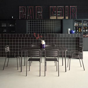 Table de jardin métal + 6 assises AMÉLIA