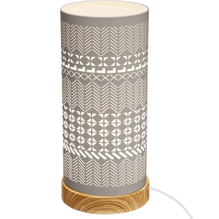 Lampe tactile "Lamby" blanche - métal ajouré H28 cm