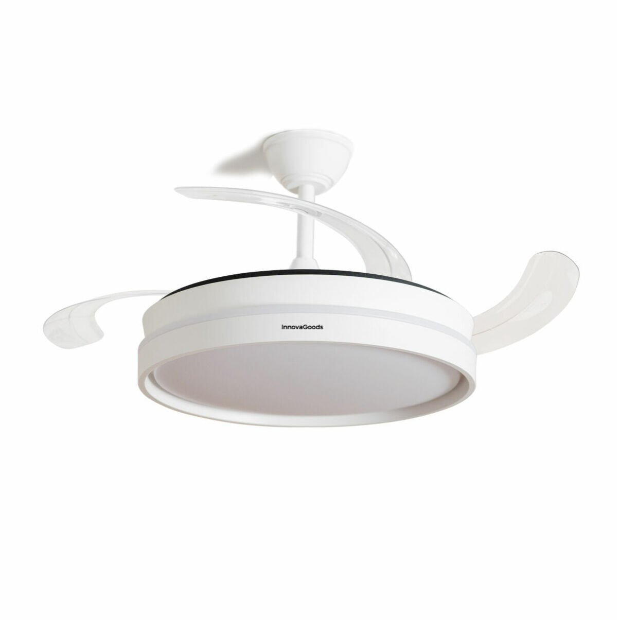 Ventilatore da Soffitto con Luce LED e 4 Pale Retrattili Keteez InnovaGoods Bianco 72 W Ø49-104 cm
