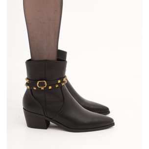 TRONCHETTO TEXANO BORCHIE NERO