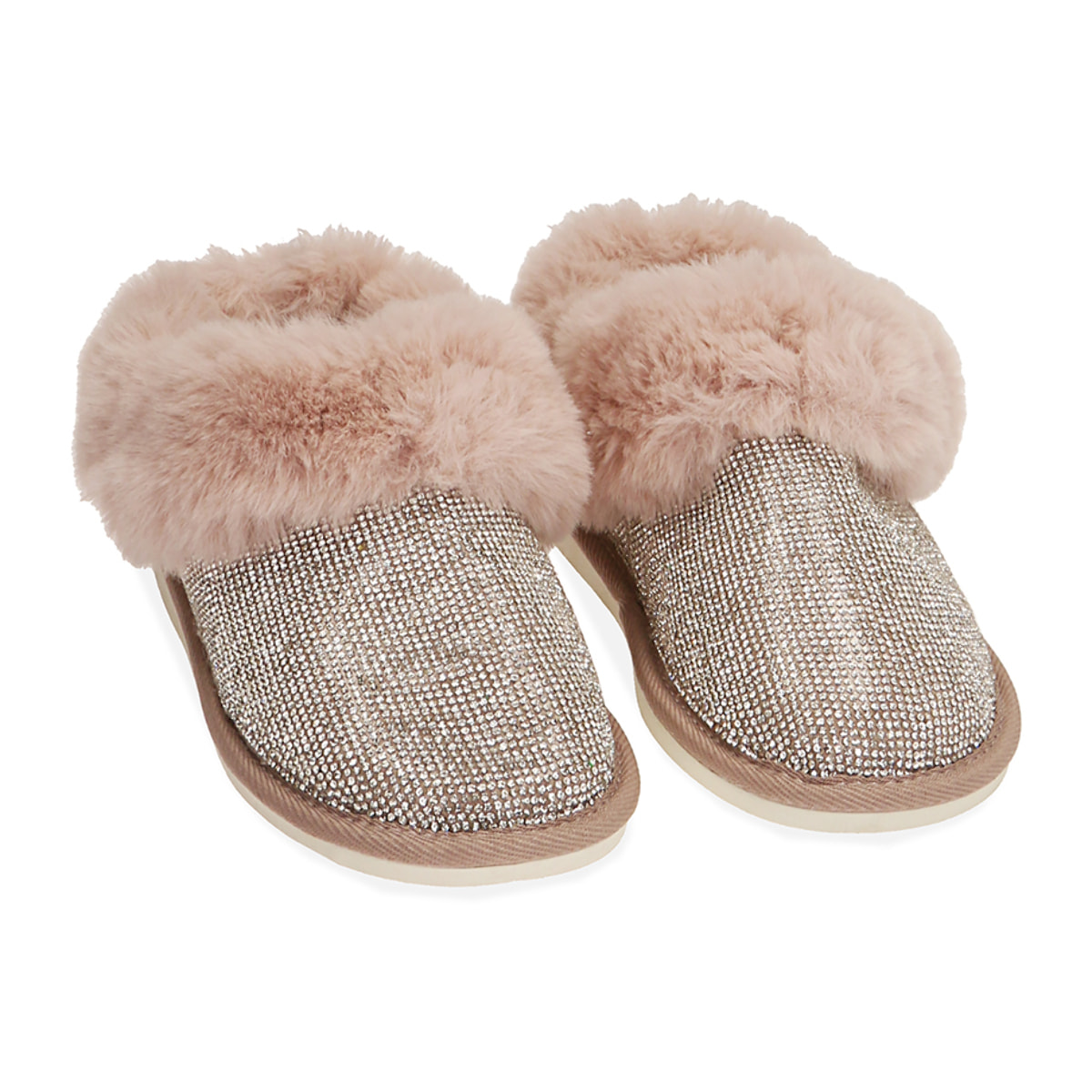 Stivaletti rosa in microfibra con strass