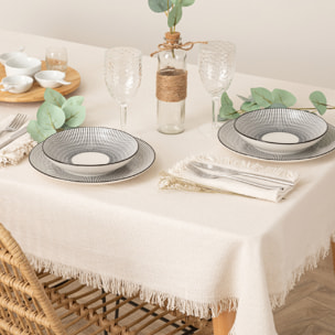 Set de table à franges - Blanc