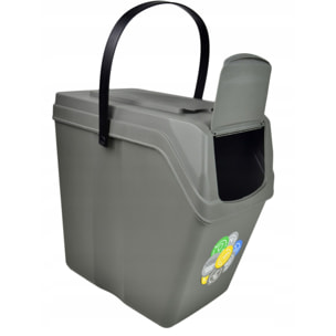 Juego de 5 cubos de reciclaje 125L Prosperplast Sortibox, gris