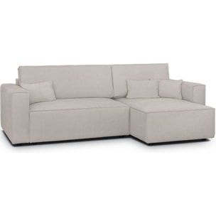 Canapé d'angle convertible 4 places en tissu chenille - LIVIA