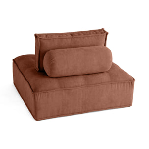 Marisol - module d'assise - velours texturé - Terracotta