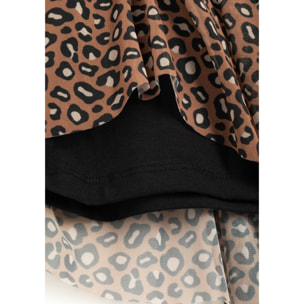 Falda de tul con estampado de leopardo