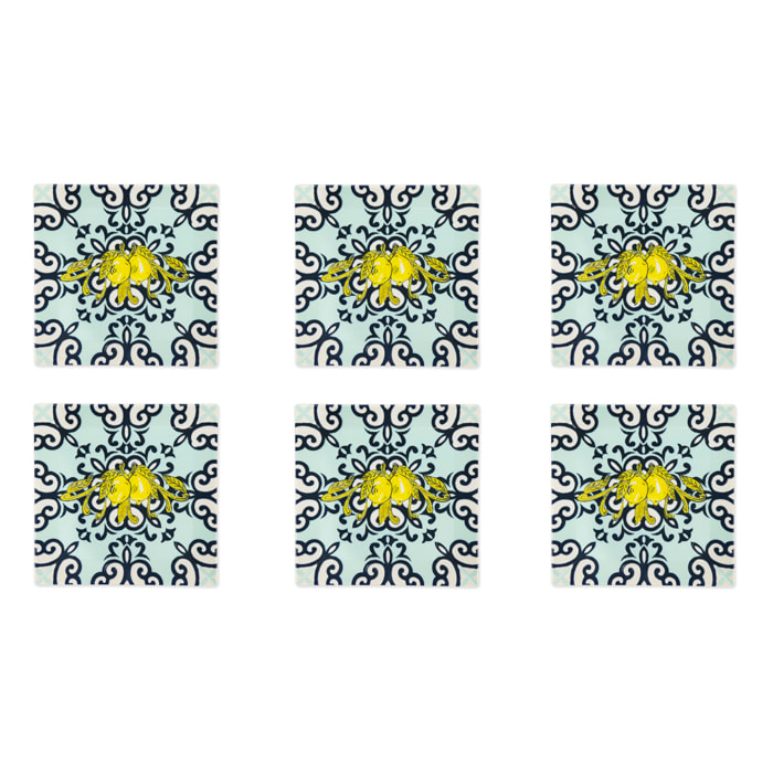 Set de 6 assiettes plates Excelsa – Amalfi, Céramique Multicolore