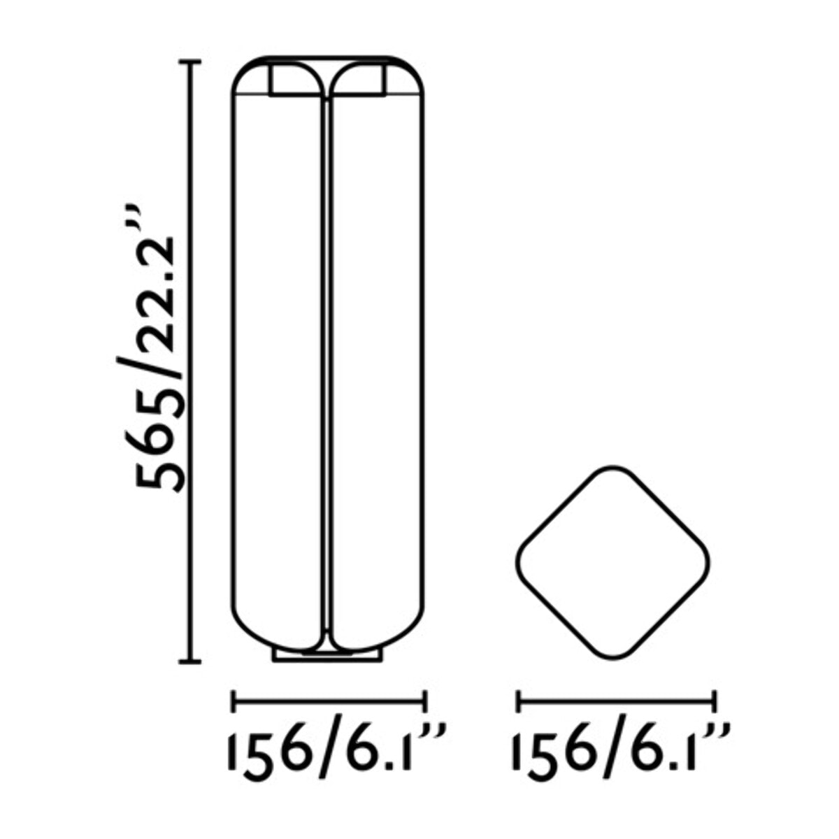BU-OH LED Lampe balise gris foncé h56cm