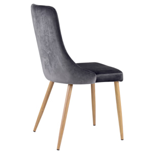 Lot de 2 chaises en velours gris - Vinni