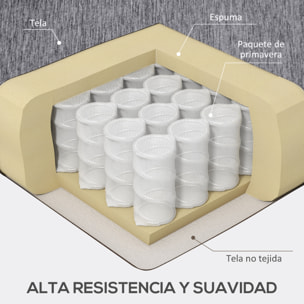 Sofá Esquinero de 3 Plazas Tapizado en Chenilla, Sofá Chaise Longue en Forma de L con Patas de Madera y Reposabrazos, Estilo Moderno, para Salón, 215x142x88 cm, Gris
