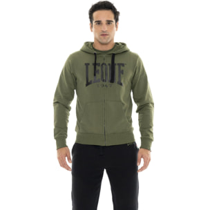 Sudadera de invierno para hombre con capucha y cremallera con gran logo "Basic"